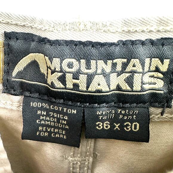 Mountain Khakis Size 36 x 30 Button Up Khaki Pants Tan Teton Twill Back Pockets - Picture 4 of 4